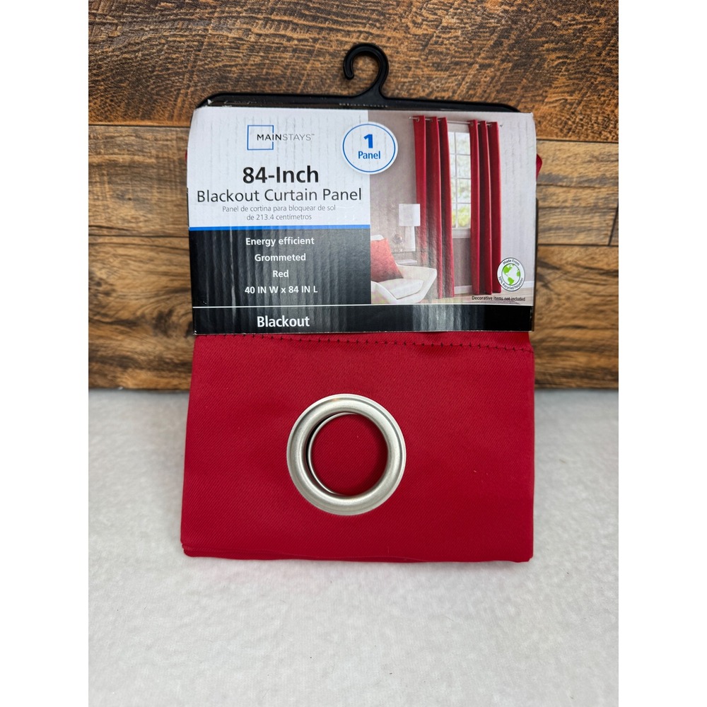 Mainstays Blackout Curtain Panel MS97-270-305-31‎ 40x84 Red Grommet Window NEW